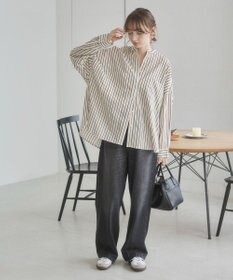 WEGO 着丈が選べる オーバーサイズ バンドカラー シャツ / ストライプ / 無地