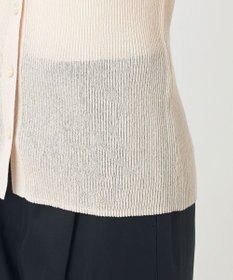 23区 【GOLD LABEL】コットンリネンシアー ニットポロカーディガン