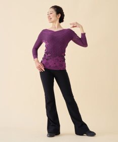 Chacott 【ノーソーイングニット】リバーシブルボートネックトップ