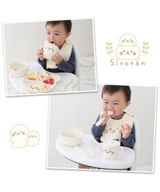 Mother garden しろたん シリコン ベビー食器セット   箱入り《顔ぼん柄》