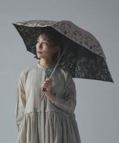 AND WOOL 〈一級遮光生地・晴雨兼用〉筆記帳刺繍の日傘 （折りたたみタイプ）