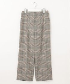 J.PRESS LADIES 【洗える】PL/Visストレッチチェック セミワイド パンツ