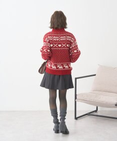 earth music&ecology ダブルzipノルディックカウチンニットカーディガン