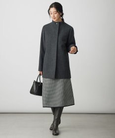 J.PRESS LADIES ショートビーバー ミディ丈 スタンドカラー コート