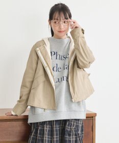 earth music&ecology パーカー付きミリタリーブルゾン