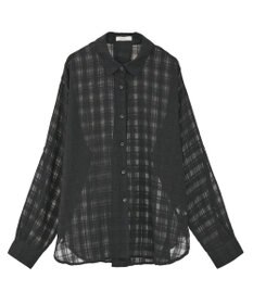 earth music&ecology シャドーチェックシャツ