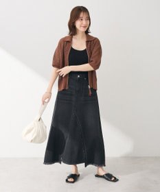 Green Parks 襟付きメッシュ編みＺＩＰカーディガン