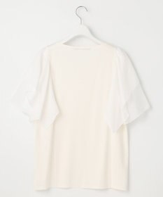 自由区 【XSサイズ~/洗える】ドレーピーポンチラッフルスリーブ カットソー