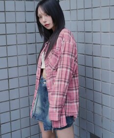 WEGO チェックBIGネルシャツ