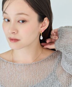 Phoebe 〈金属アレルギー対応〉バランスバロックパールフープイヤリング　ゴールド/ステンレス/大ぶり/存在感◎/主役級