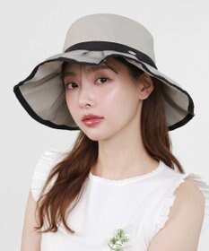 TOCCA 【UV99%以上カット・吸水速乾・抗菌防臭・洗える・サイズ調整可・強撥水】FRILL RAIN HAT レインハット