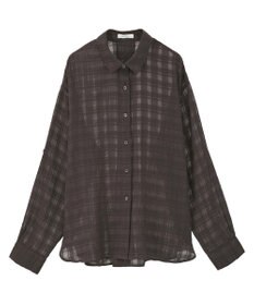 earth music&ecology シャドーチェックシャツ