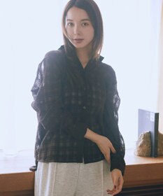 earth music&ecology シャドーチェックシャツ