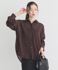 earth music&ecology シャドーチェックシャツ