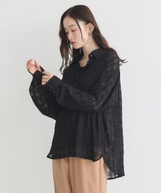 earth music&ecology シャドーチェックシャツ