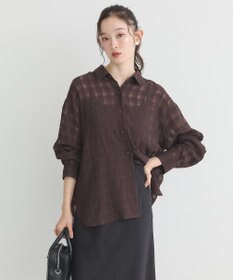 earth music&ecology シャドーチェックシャツ