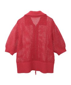 Green Parks 襟付きメッシュ編みＺＩＰカーディガン