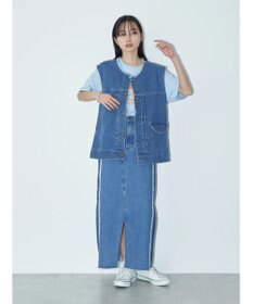 earth music&ecology Ｌｅｅ×ｅ．ｍ．ａ．ｅ　切替デニムスカート