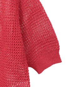 Green Parks 襟付きメッシュ編みＺＩＰカーディガン