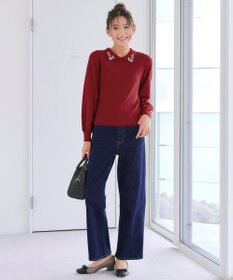 Tiaclasse 【安田美沙子さん/小倉優子さん着用】【洗える】ストレッチワイドデニム