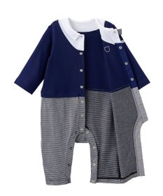 MIKI HOUSE HOT BISCUITS 【ミキハウス】【70-80cm】 蝶ネクタイつきフォーマルカバーオール