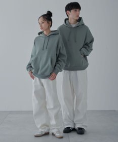 WEGO 【ユニセックス着用ITEM/裏起毛】リラックスフィットスウェットプルパーカー