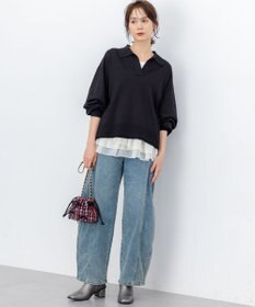 組曲 S 【加藤ローサさん着用】ポロ襟ストレッチニット