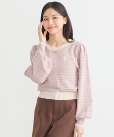 earth music&ecology 配色バックリボンプルオーバー