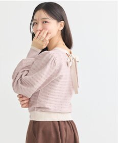 earth music&ecology 配色バックリボンプルオーバー