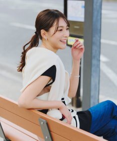 Tiaclasse 【新色追加・洗える】マルチボーダーフレンチニットチュニック