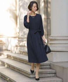 J.PRESS LADIES ノルディス2wayジョーゼット フロントプリーツ ワンピース