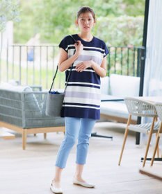 Tiaclasse 【新色追加・洗える】マルチボーダーフレンチニットチュニック