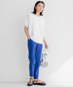 23区 【洗える】リネンレーヨンストレッチ テーパード パンツ