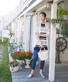 Tiaclasse 【新色追加・洗える】マルチボーダーフレンチニットチュニック