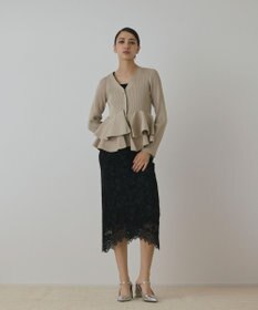 GRACE CONTINENTAL ペプラムニットカーディガン