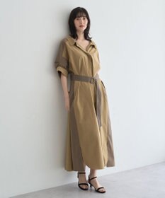 YECCA VECCA ベルト付きスキッパーシャツワンピース