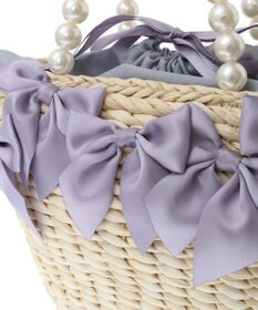 Maison de FLEUR EC限定パールハンドルリボンカゴバッグ