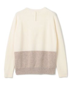BEIGE， 【WEB限定・洗える】DEMING / バイカラーウールクルーネックニット