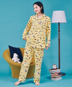WACOAL PEANUTS パジャマ 長袖 長ズボン 綿100%(本体) スヌーピー レディース FDX562 /ワコール