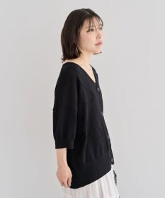 Green Parks 刺繍コードＶネックフレンチカーディガン