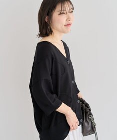 Green Parks 刺繍コードＶネックフレンチカーディガン