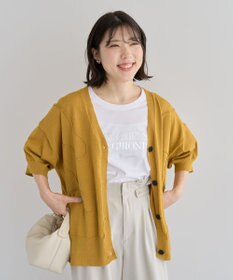 Green Parks 刺繍コードＶネックフレンチカーディガン