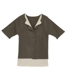 Green Parks ・Ｐｅｔｉｔ　Ｆｌｅｕｒ　バイカラーレイヤードニット