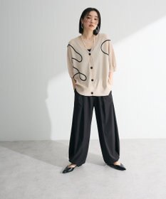 Green Parks 刺繍コードＶネックフレンチカーディガン