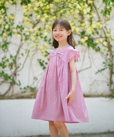 組曲 KIDS 【150-160㎝】ギンガムサッカー ワンピース