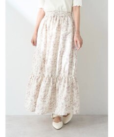 earth music&ecology フラワーティアードテックスカート