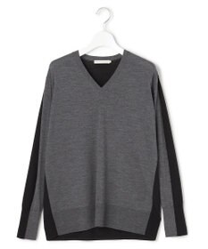 ICB L 【洗える】コンパクトファインウール Vネックニット