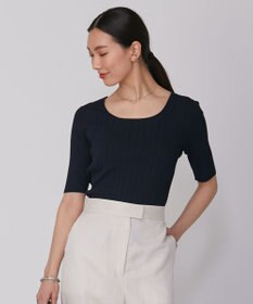 ICB L 【新色追加・洗える】シンセティックハイゲージ 5分袖リブニット