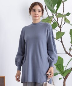 Tiaclasse 【洗える】袖ケーブルニットチュニック