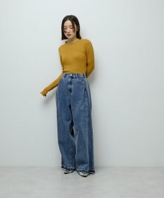 Green Parks 袖口金釦リブニットプルオーバー